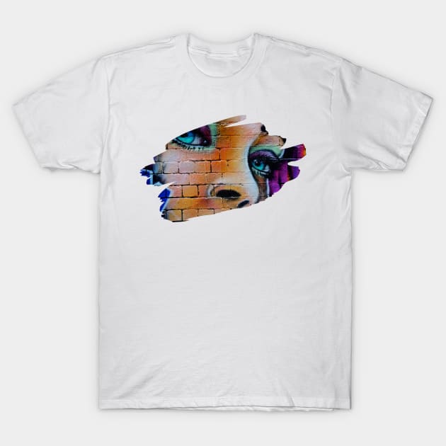 Girl Graffiti Splash Art Print T-Shirt by Auto-Prints